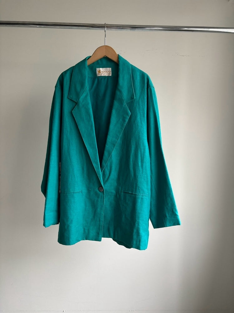 Turquoise Linen Jacket