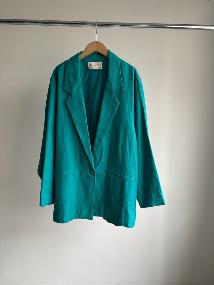 Turquoise Linen Jacket