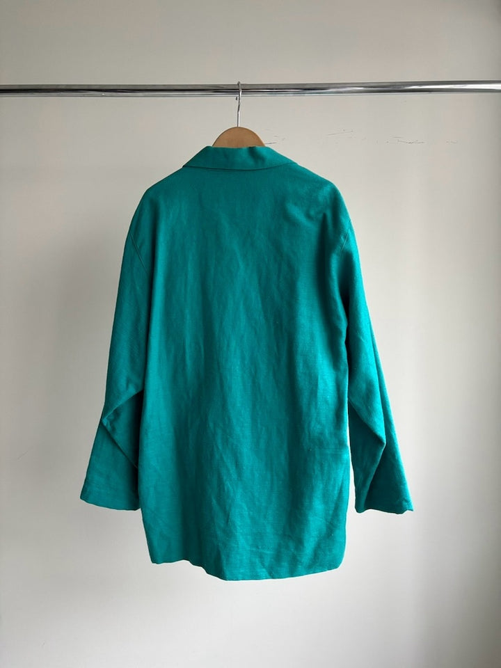 Turquoise Linen Jacket