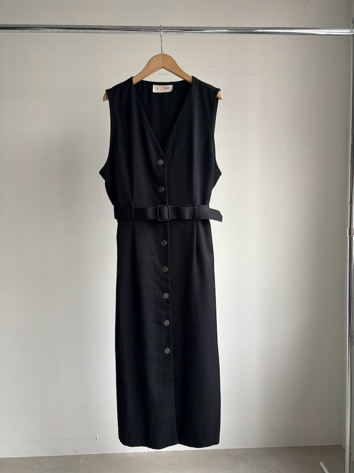 Sleeveless Black Vest Dress