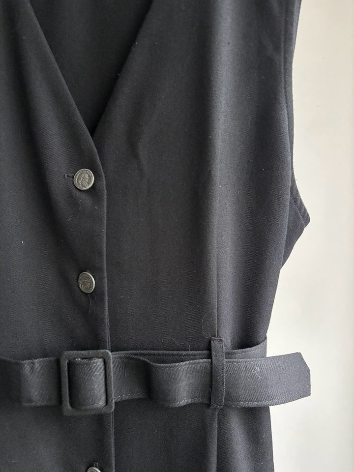 Sleeveless Black Vest Dress
