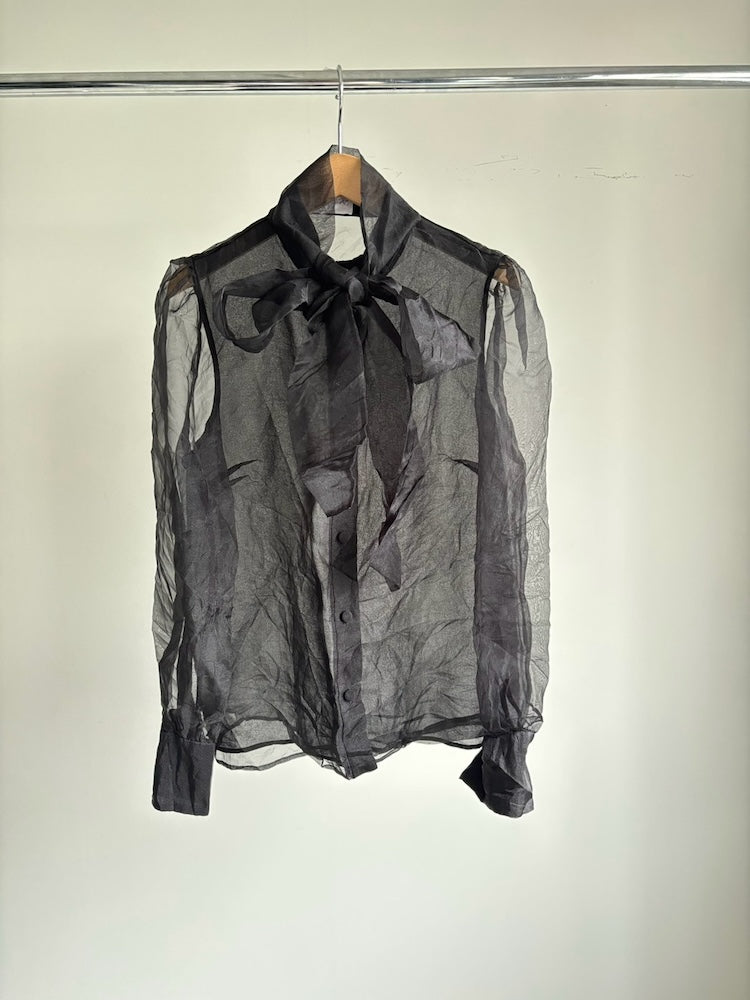 Organdy Big Ribbon Blouse