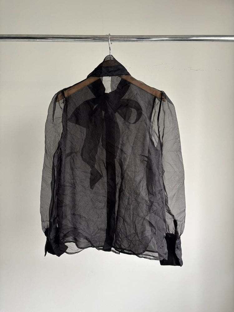 Organdy Big Ribbon Blouse