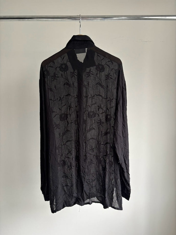 Embroidery Rose Sheer Shirt
