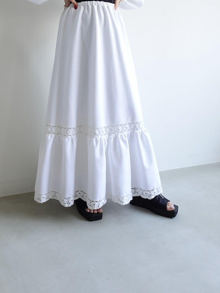 70s Off White Frill Dress