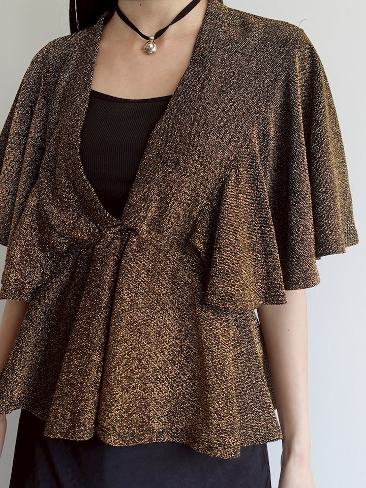 Peplum Gold Lame Top
