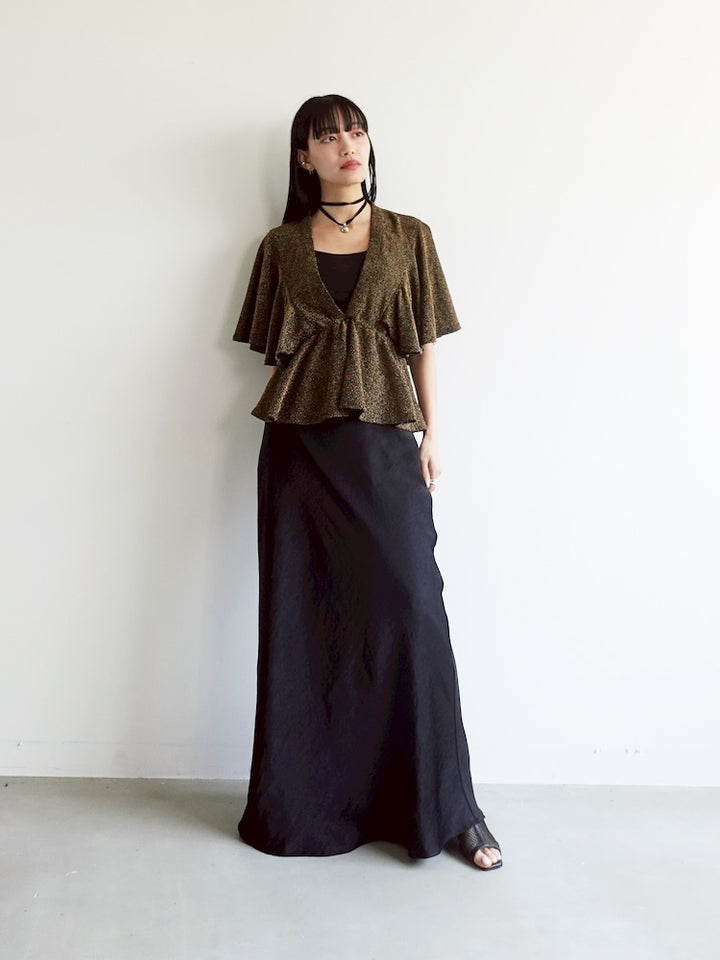 Peplum Gold Lame Top