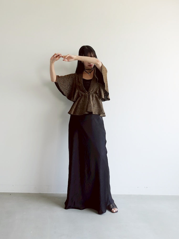 Peplum Gold Lame Top