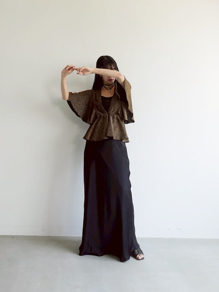 Peplum Gold Lame Top