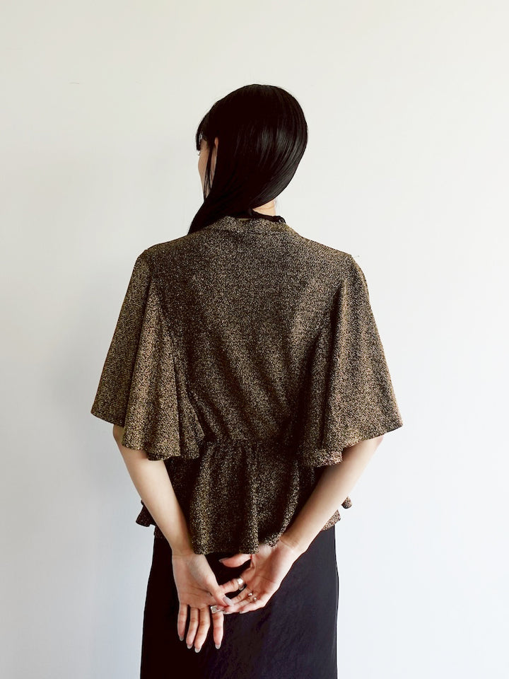 Peplum Gold Lame Top