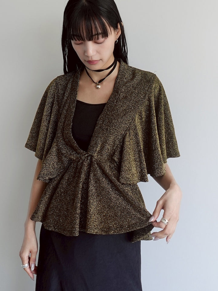 Peplum Gold Lame Top
