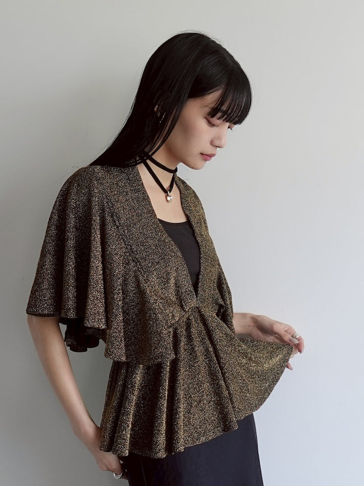 Peplum Gold Lame Top
