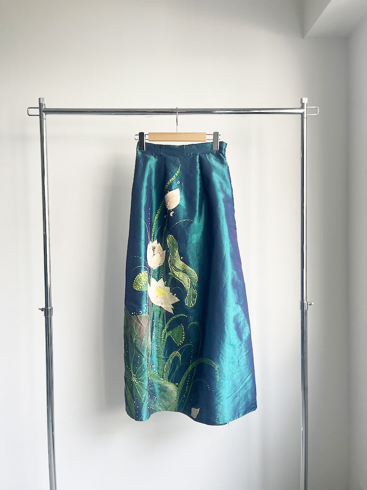 Remake Chambray Hand Paint Skirt