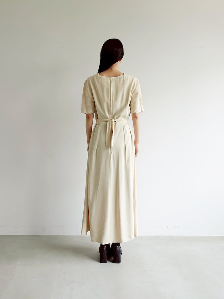 70s Satin Jacquard Layered Dress