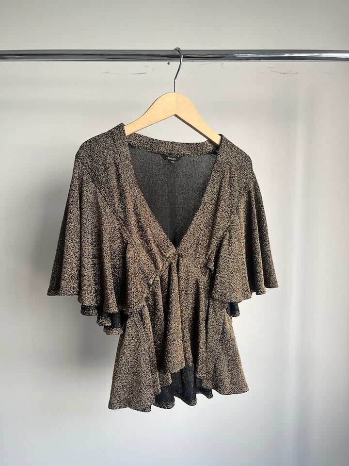 Peplum Gold Lame Top