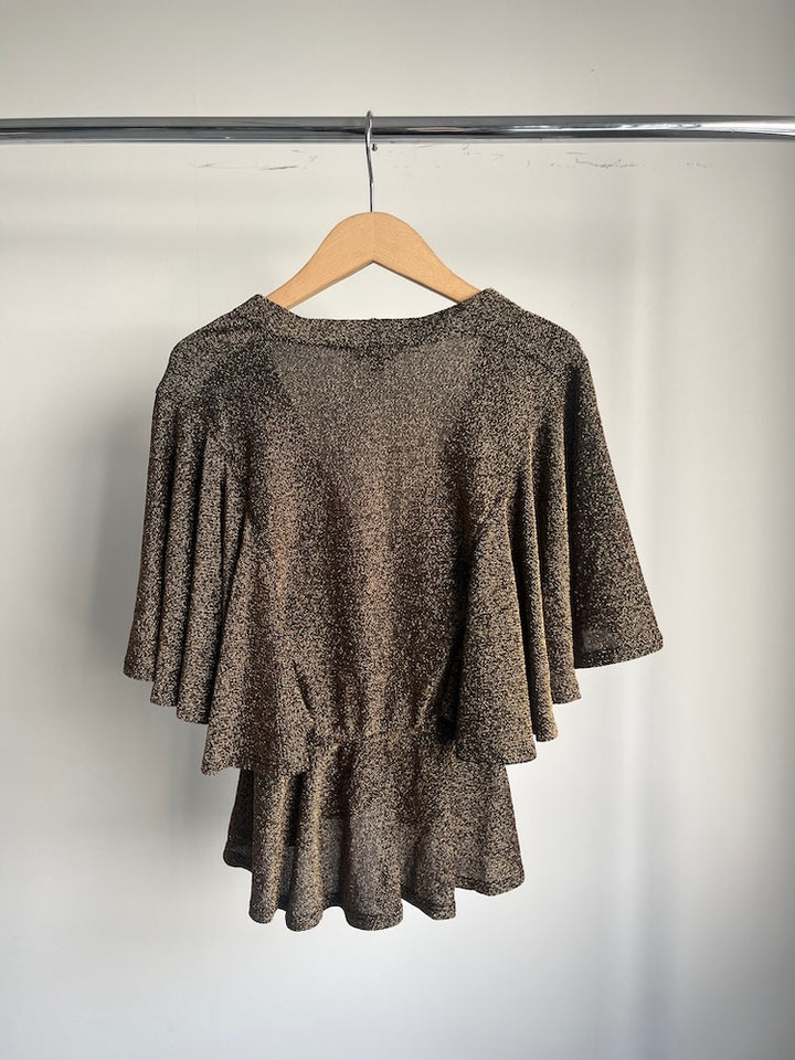 Peplum Gold Lame Top