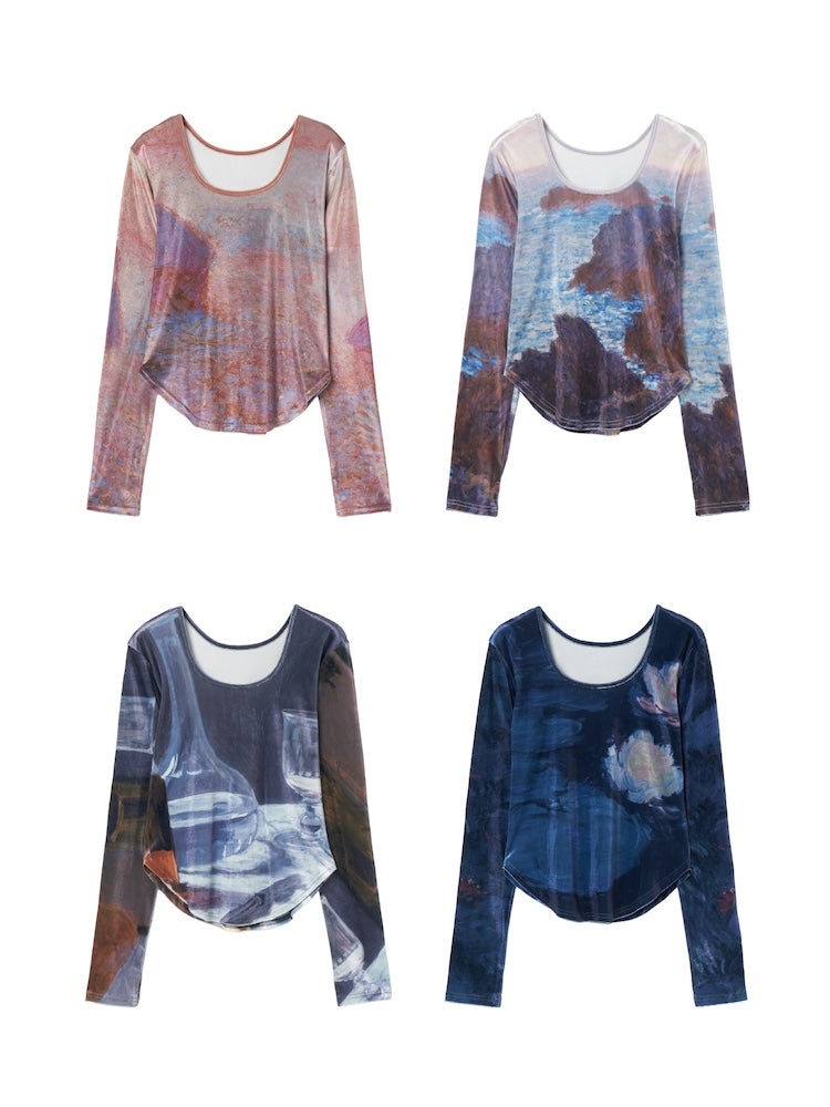 【9月23日(火) 12:00販売開始】Velour Art Print Top