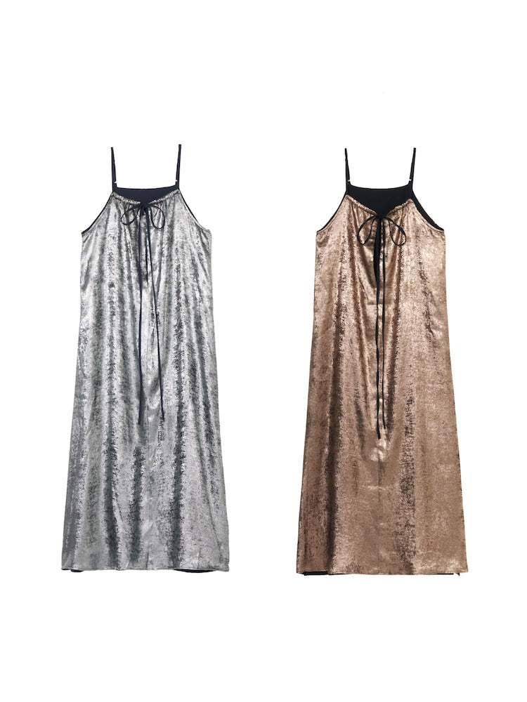 【9月13日(土) 12:00販売開始】Drawstring Neck Glitter Dress