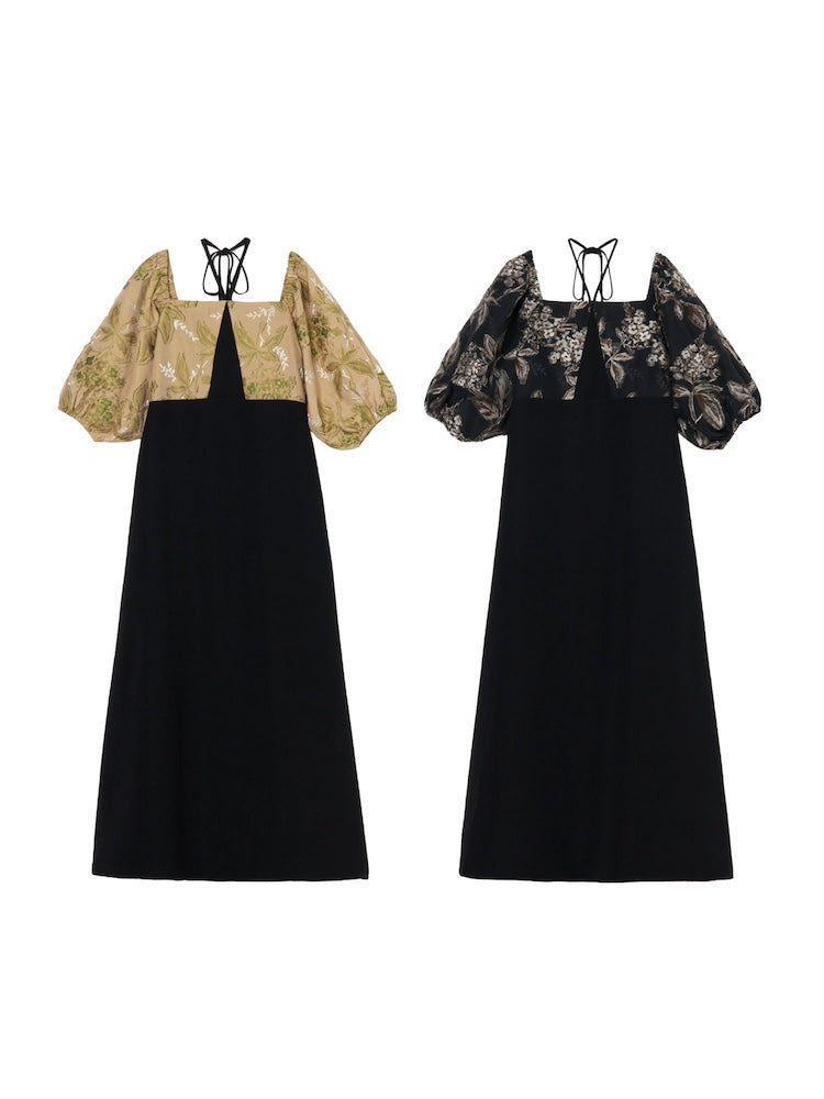 黒 S ドレス ジャガード織 新品 即納 ワンピース 膝丈 卒業式 81126 7月17日(木) 12:00販売開始】Switching Jacquard Dress – MARTE