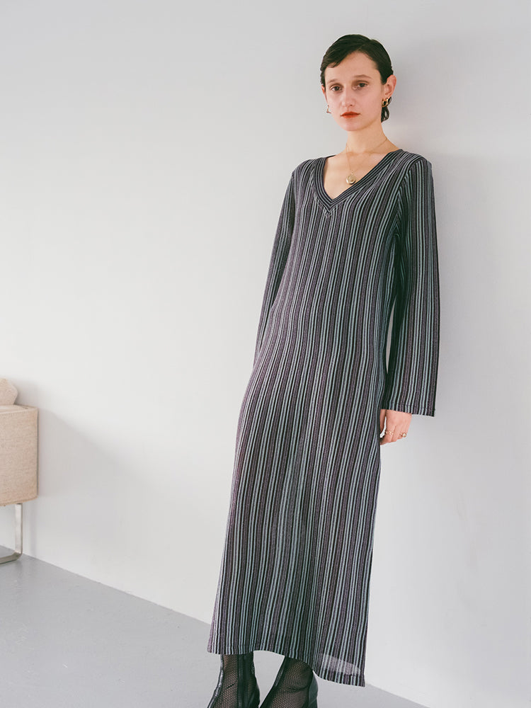 Striped Glitter Dress｜ストライプラメドレス – MARTE