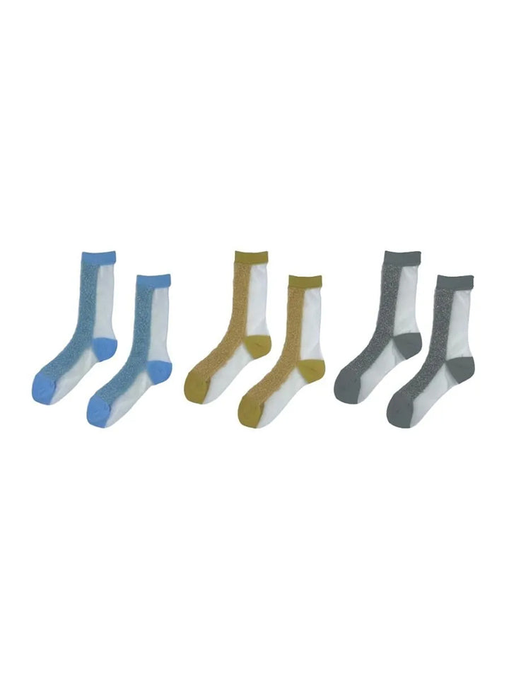 GLITTER FRINGE SEE-THROUGH SOCKS