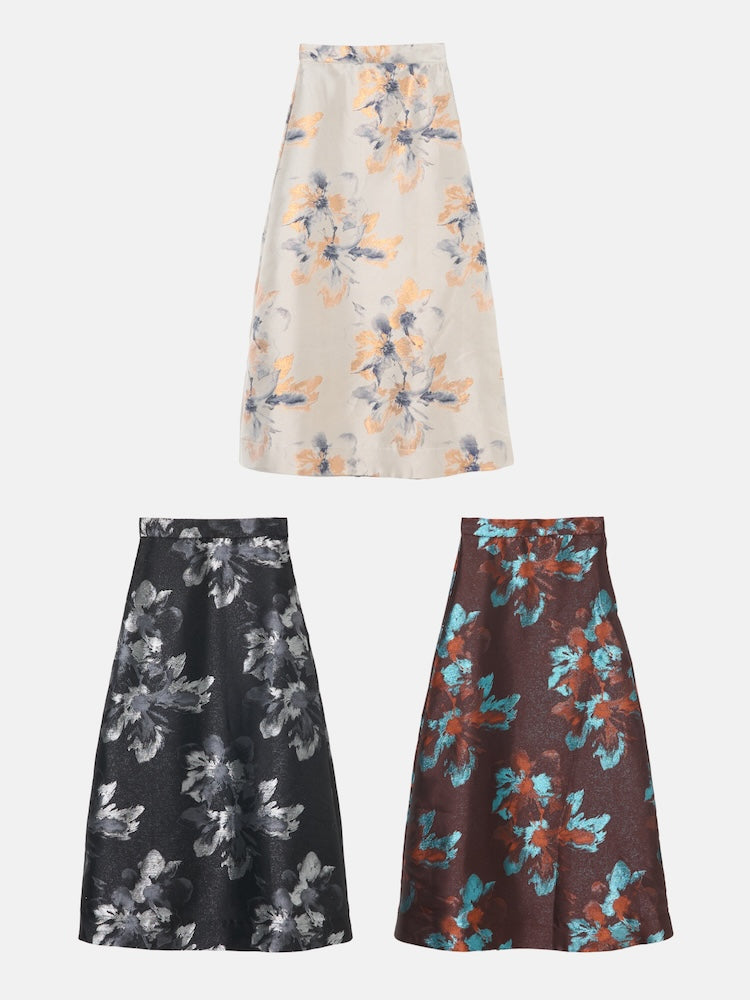 Flower Jacquard Flare Skirt – MARTE