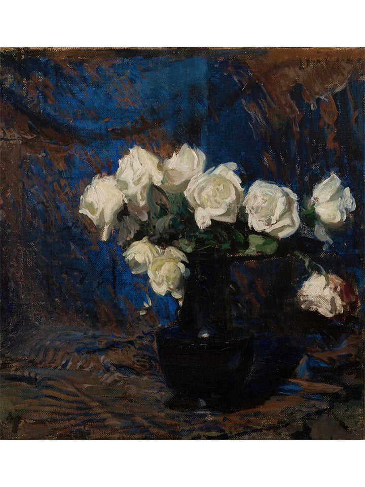 作品名：White Roses (1908)　作者：Leon Wyczółkowski (Polish, 1852 - 1936)
