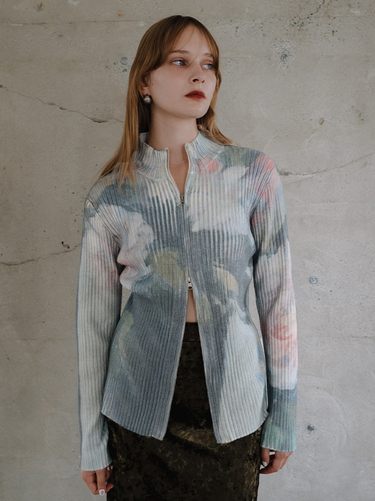 Art Print Rib Zip Knit｜アートニット – MARTE