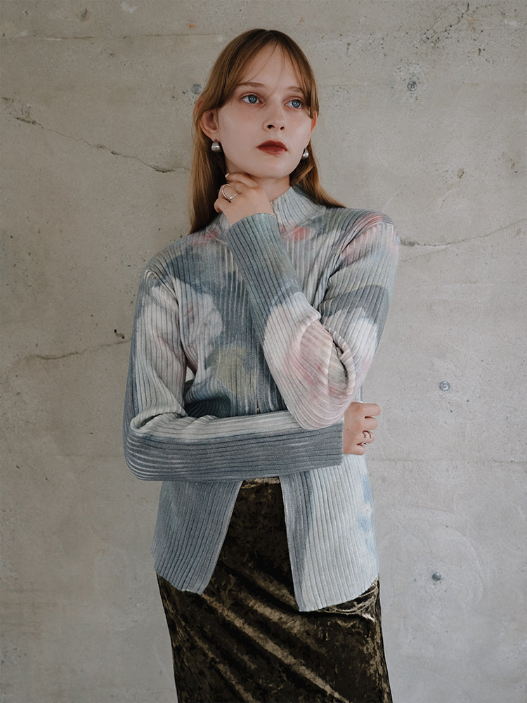 Art Print Rib Zip Knit｜アートニット – MARTE