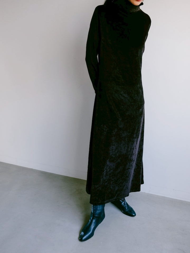 Black Velour Stretch Dress