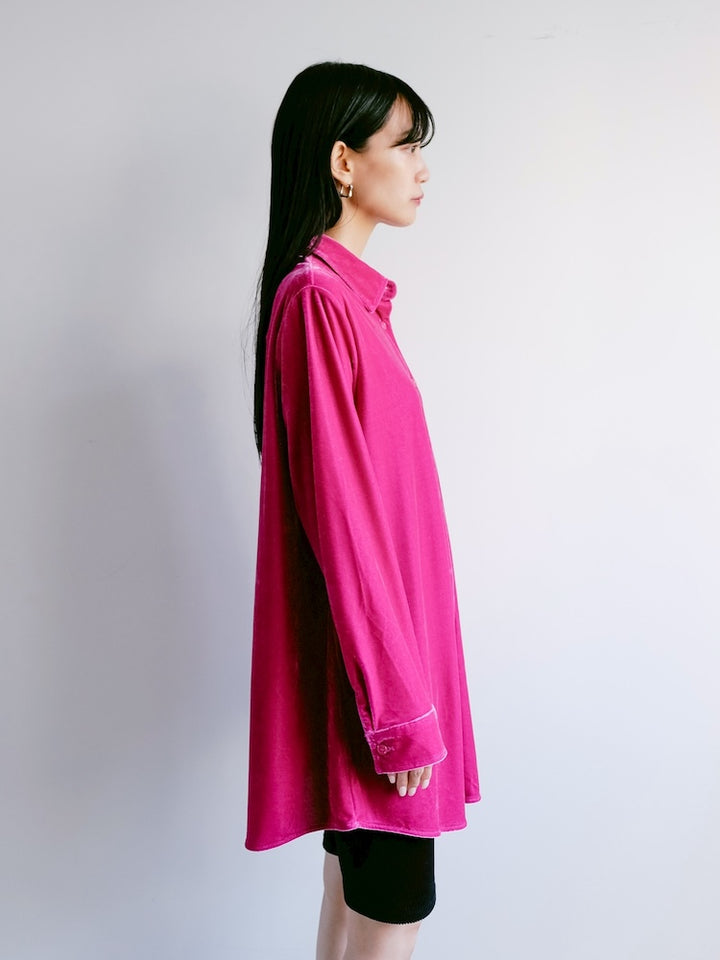 Fuchsia Velour Long Shirt
