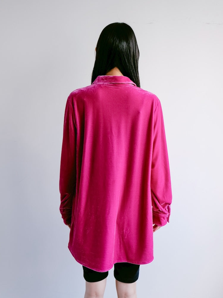 Fuchsia Velour Long Shirt