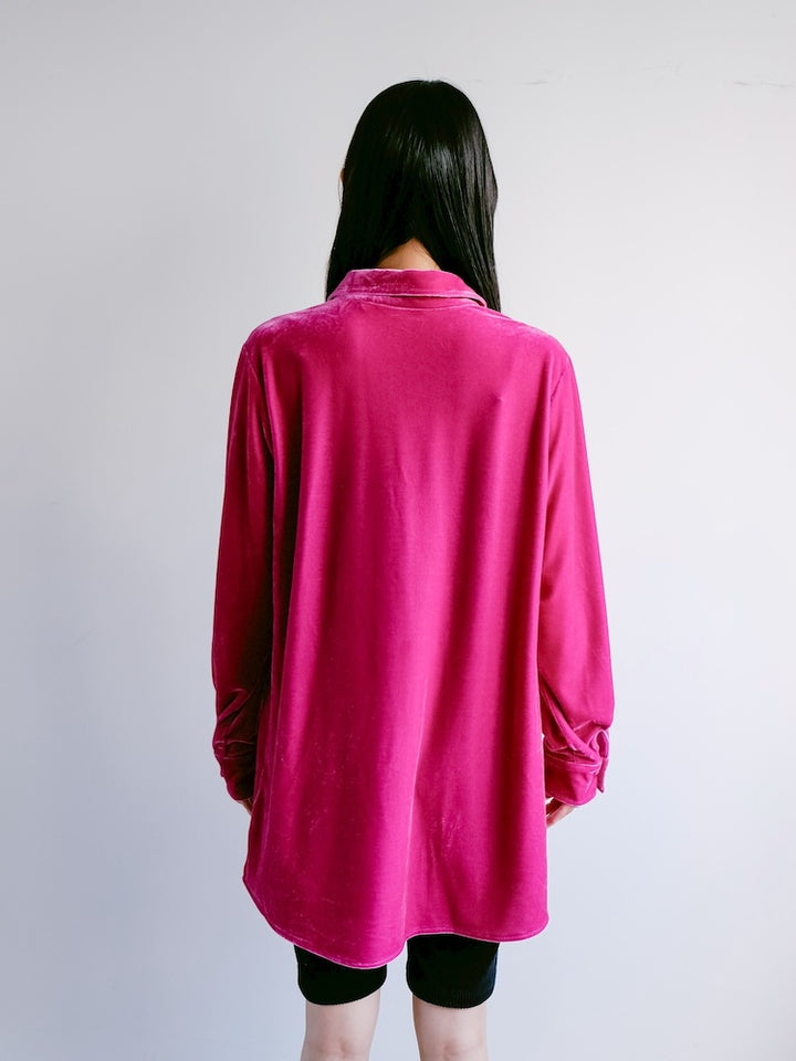 Fuchsia Velour Long Shirt