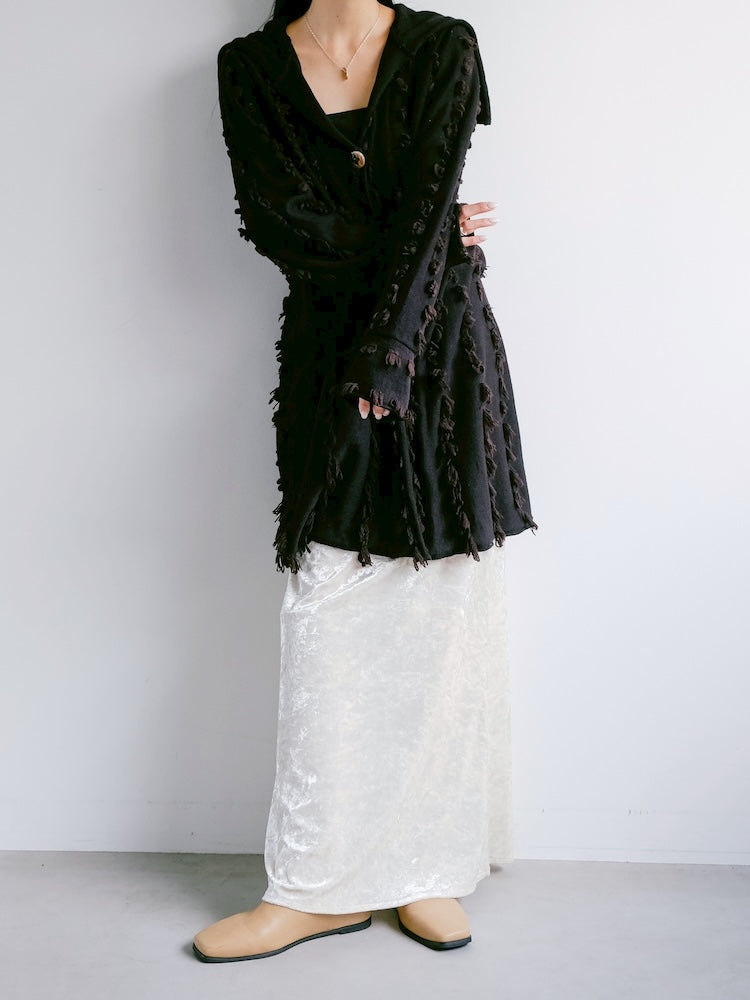 Wave Design Knit Cardigan