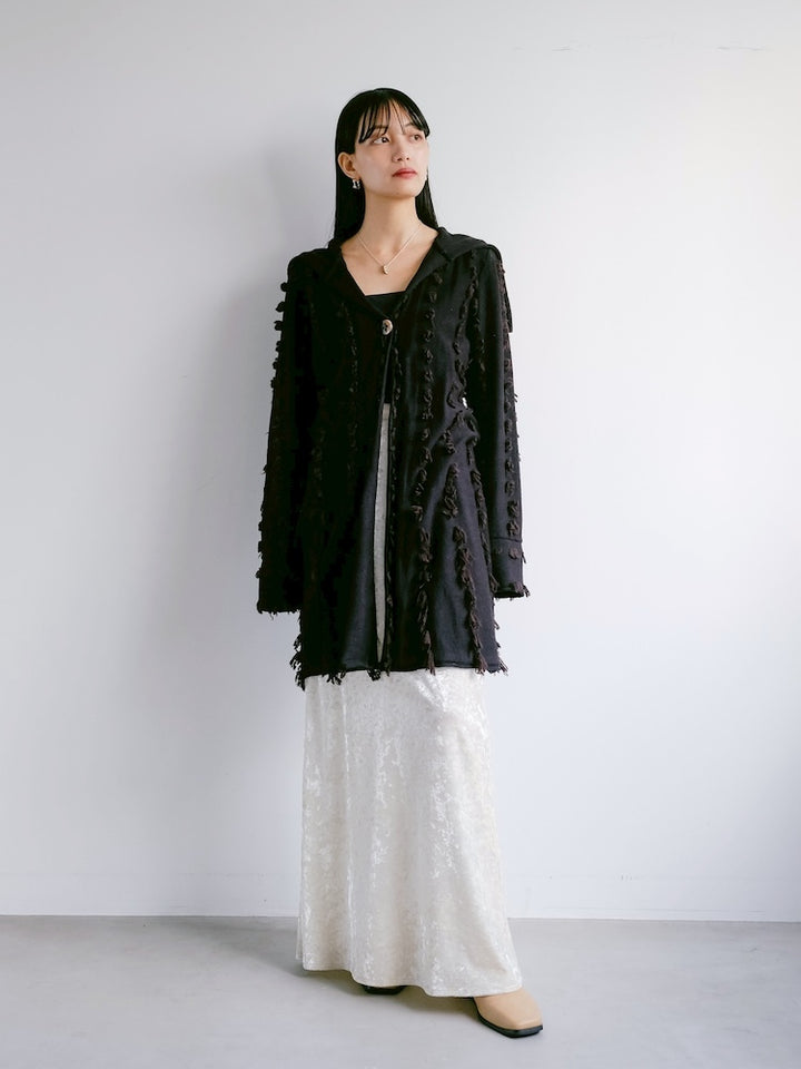 Wave Design Knit Cardigan