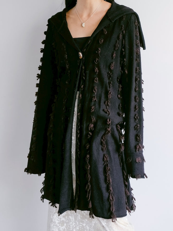 Wave Design Knit Cardigan