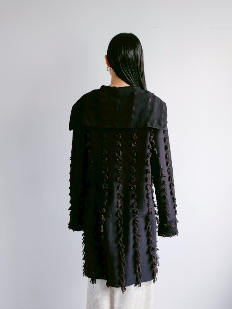 Wave Design Knit Cardigan