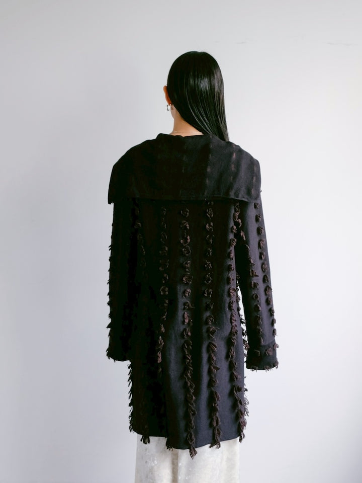 Wave Design Knit Cardigan