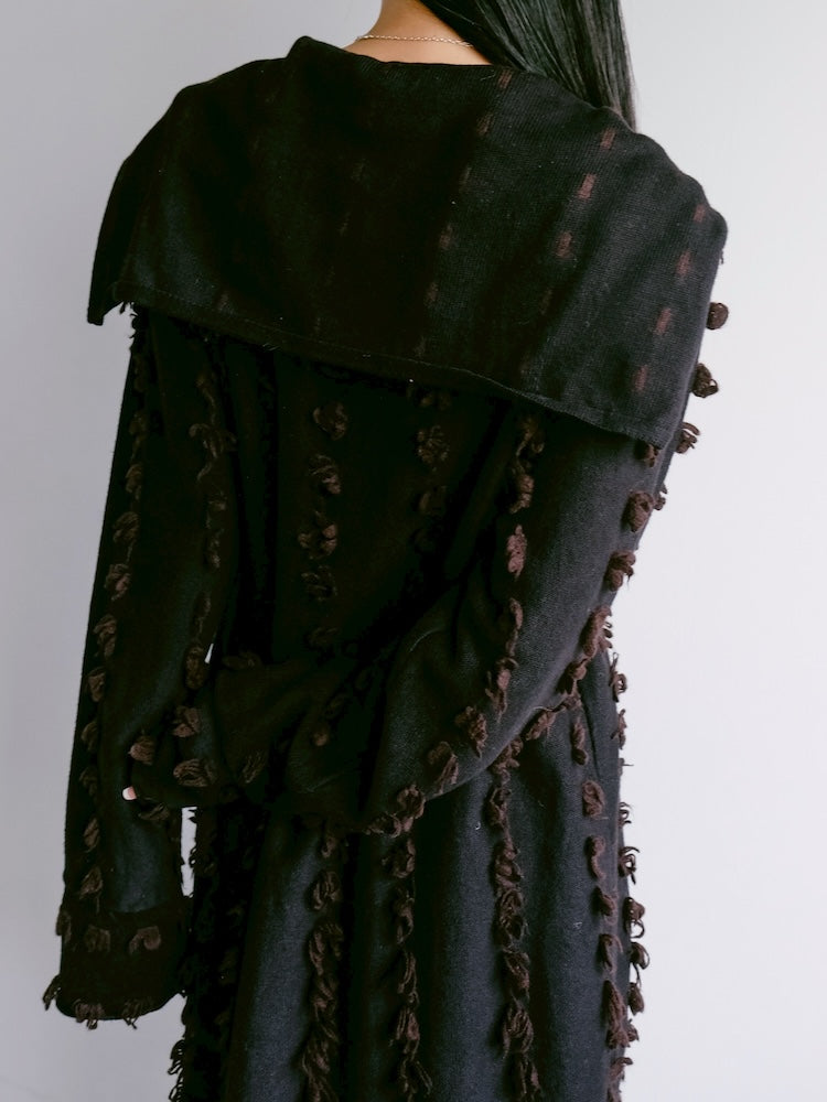 Wave Design Knit Cardigan