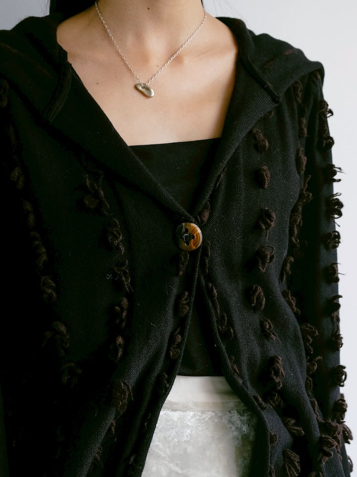 Wave Design Knit Cardigan