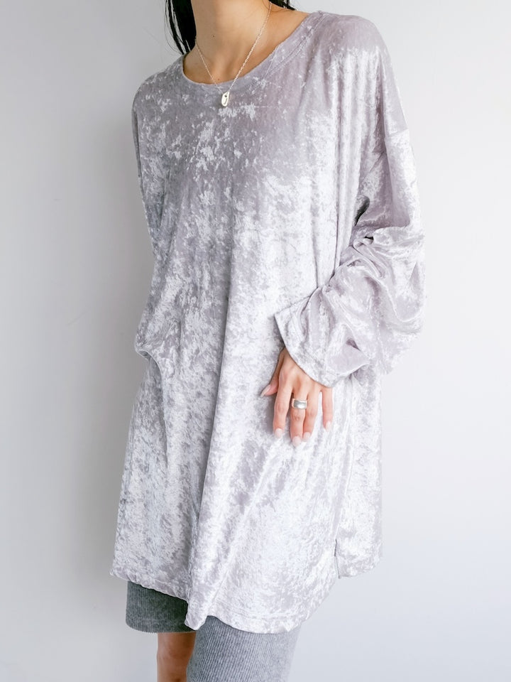 Ice Gray Velour Tee