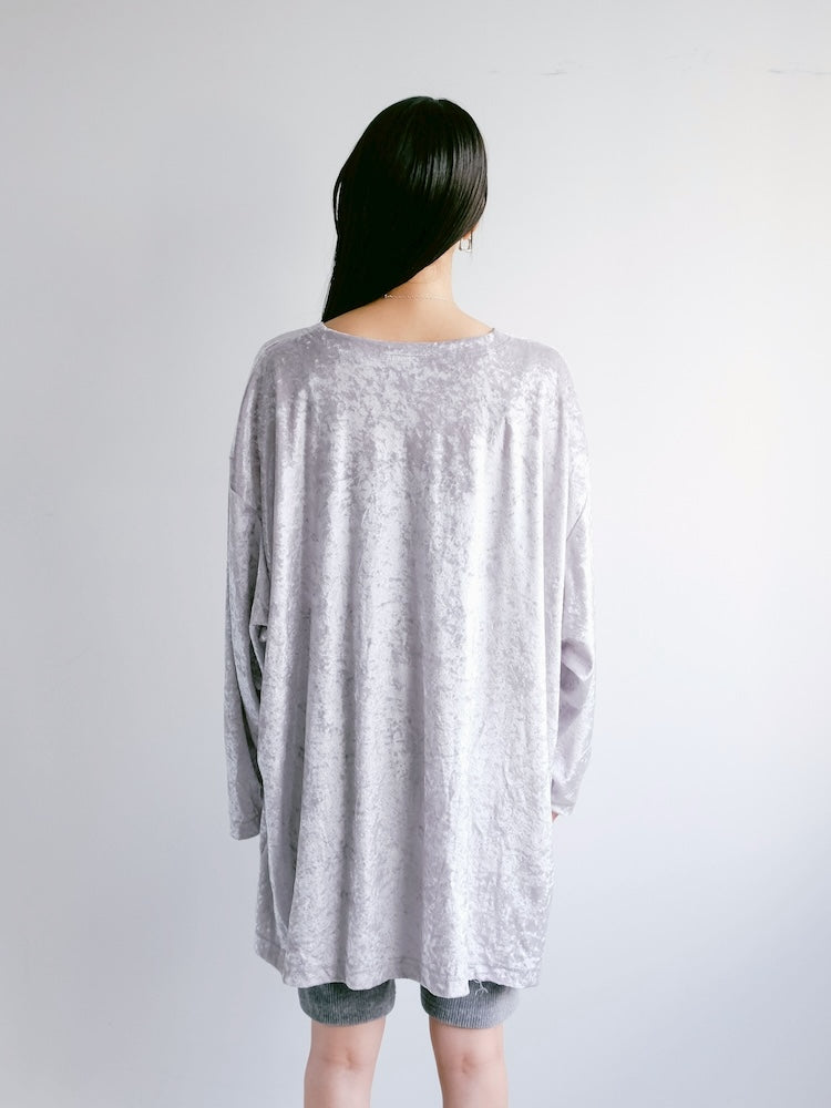 Ice Gray Velour Tee