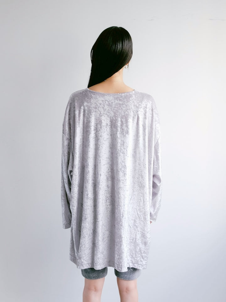 Ice Gray Velour Tee