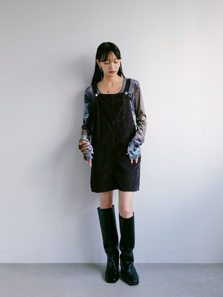 Corduroy Salopette / Black