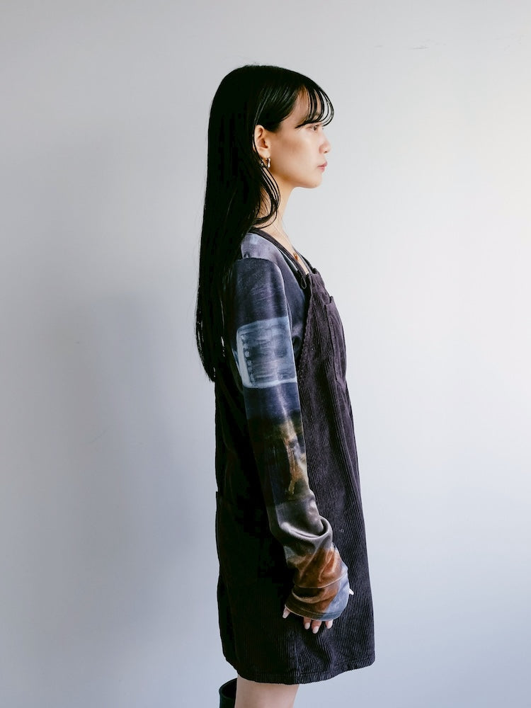 Corduroy Salopette / Black