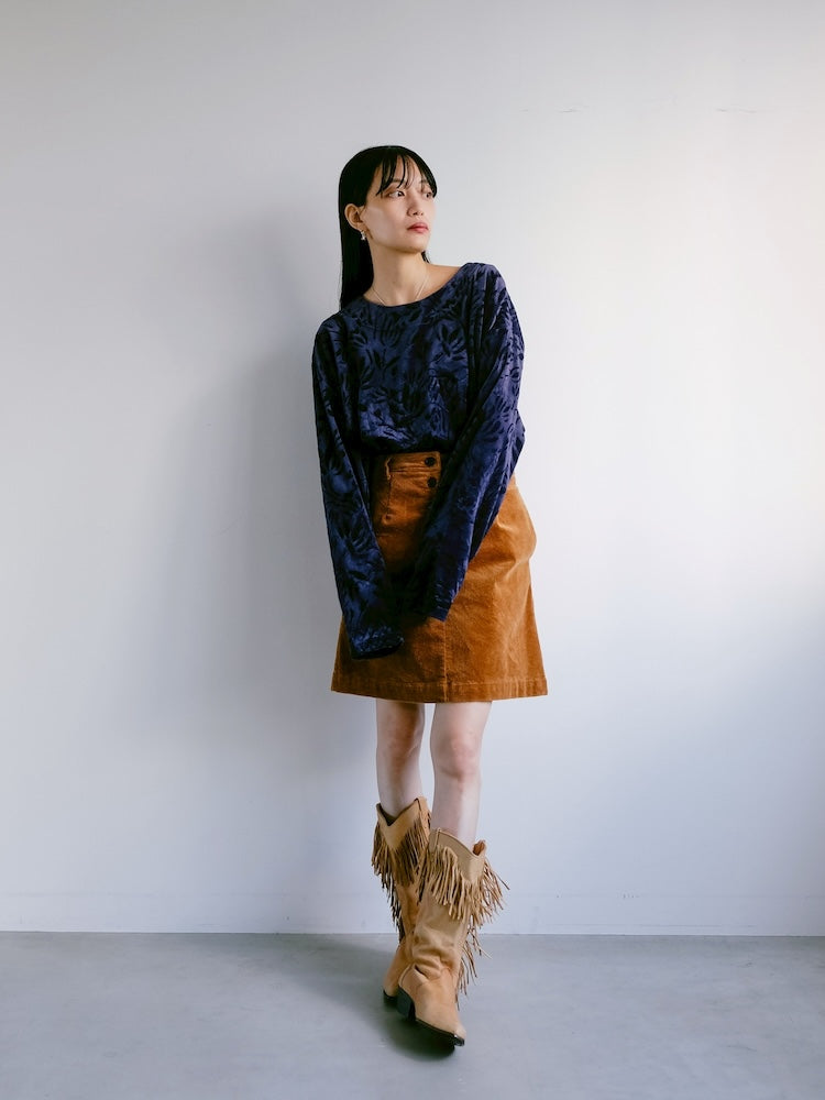 Camel Corduroy Mini Skirt