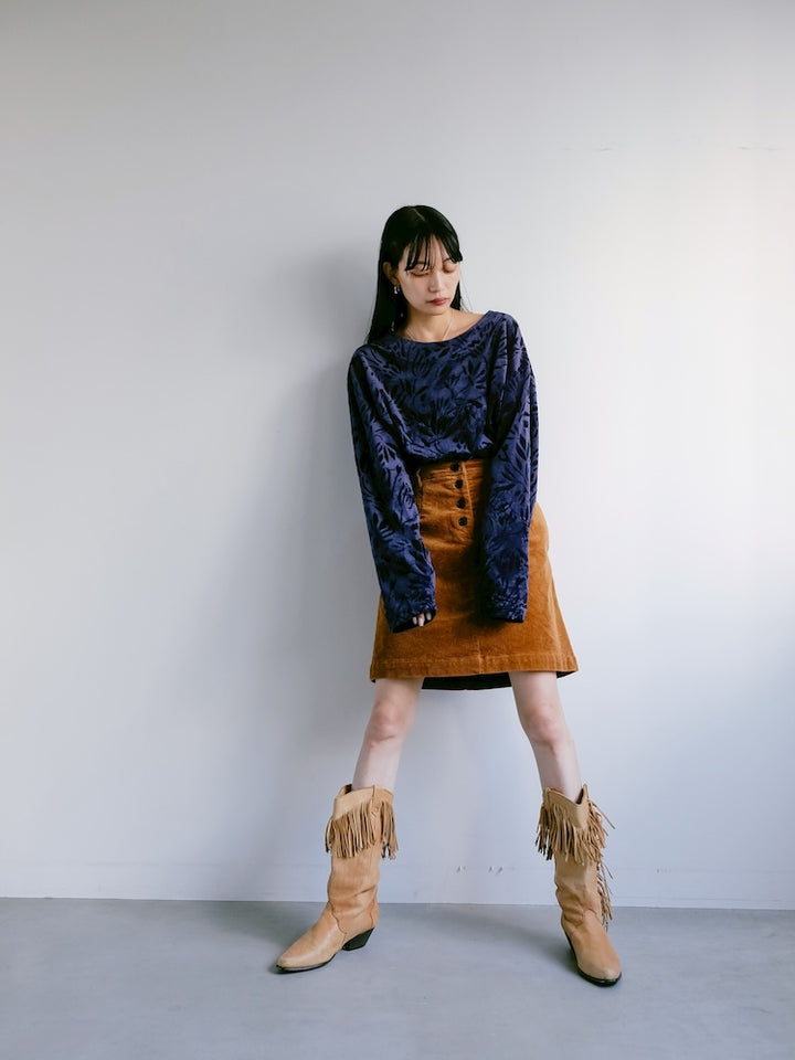 Camel Corduroy Mini Skirt