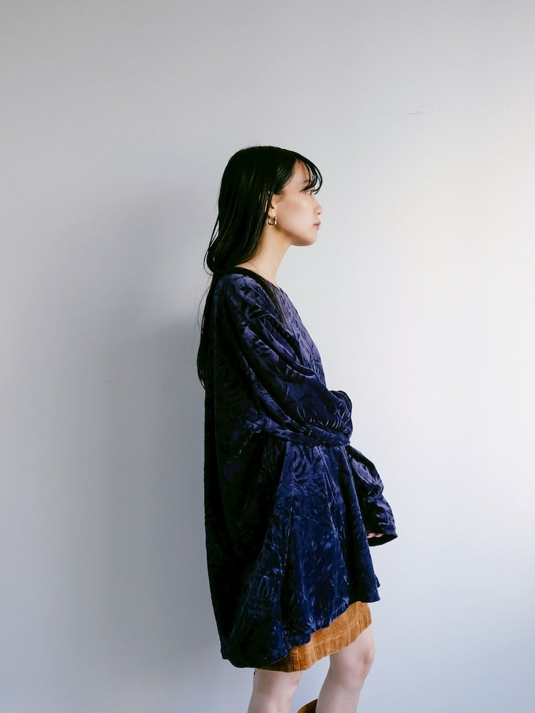 Blue Velour Over Tee