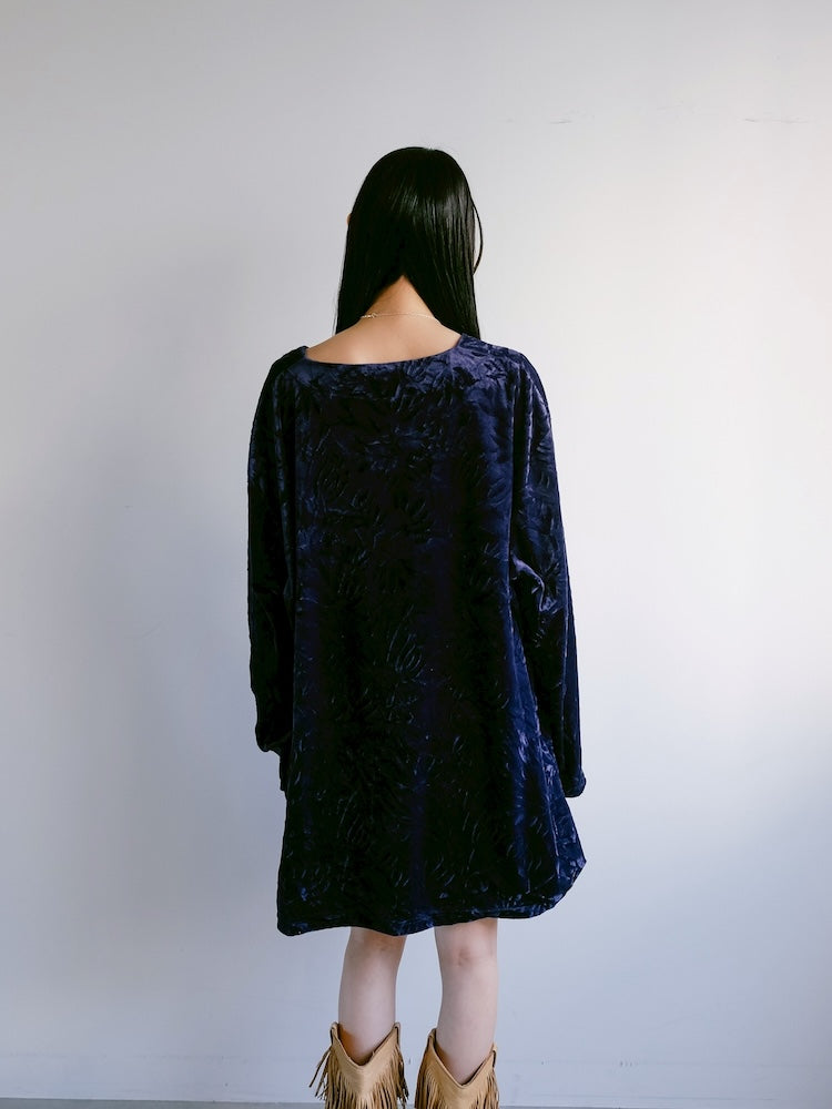 Blue Velour Over Tee