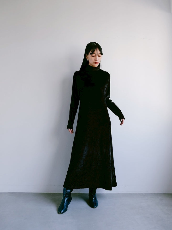 Black Velour Stretch Dress